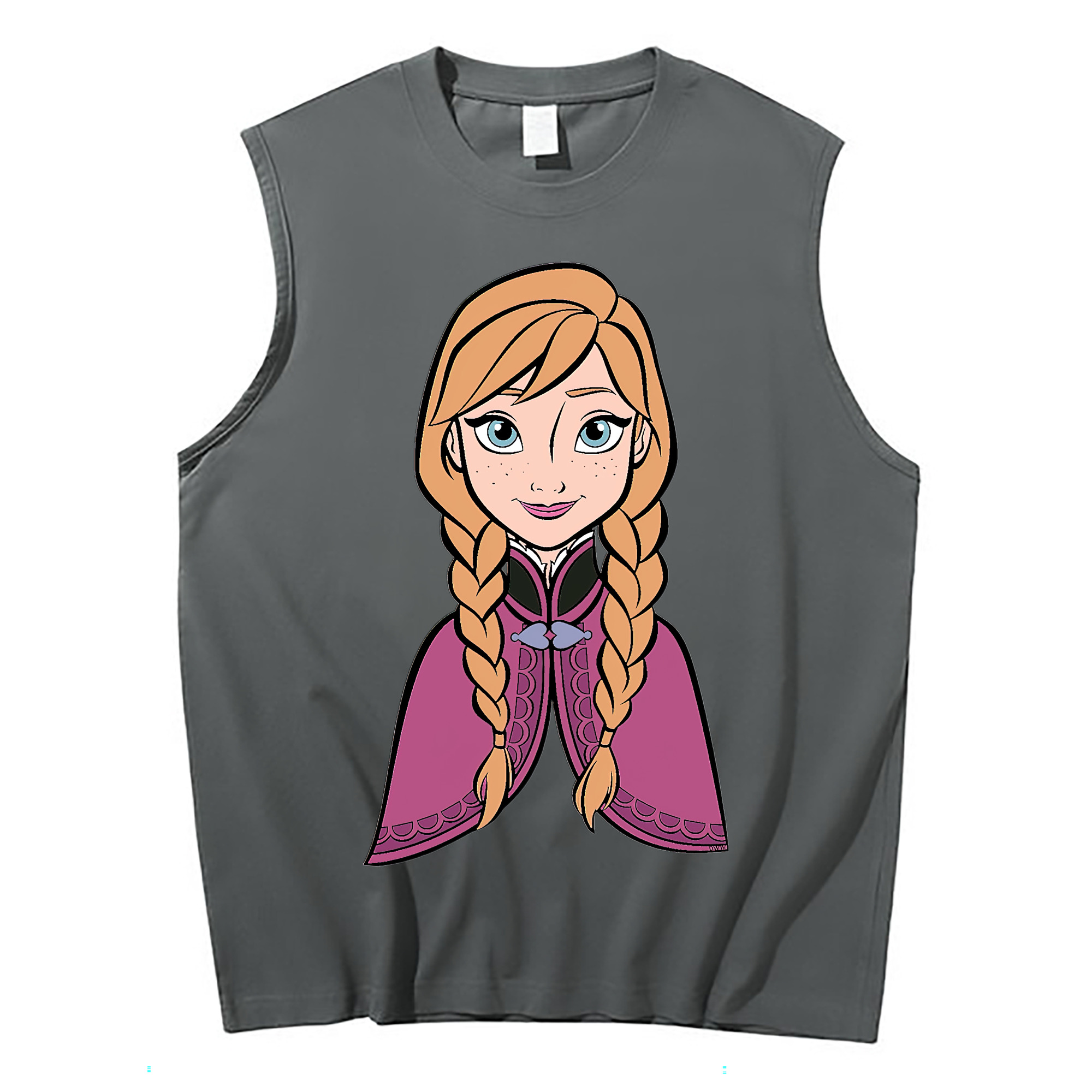 （画像用） アナと雪の女王 アンナ エルサ Frozen Anna Elsa コットン100％タンクトップ（フロントプリント）